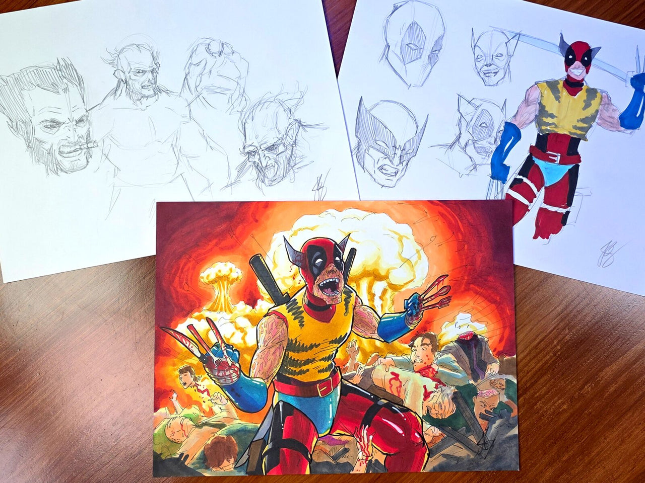 "Deadpool Wolvering Mashup" — Original 2D Artwork by Jazza