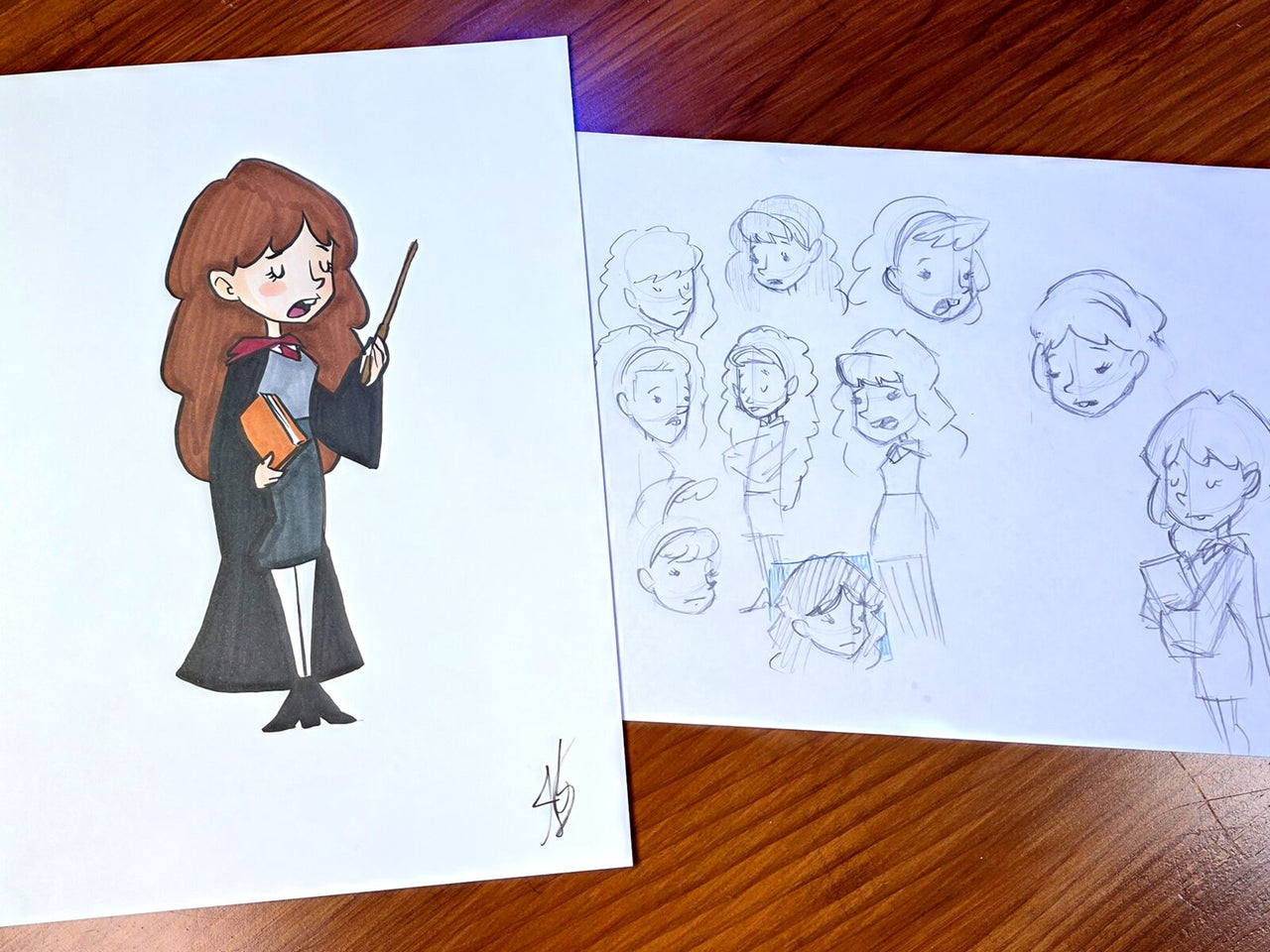 "HP Cartoons From Description - Hermione" — Original 2D Artwork by Jazza