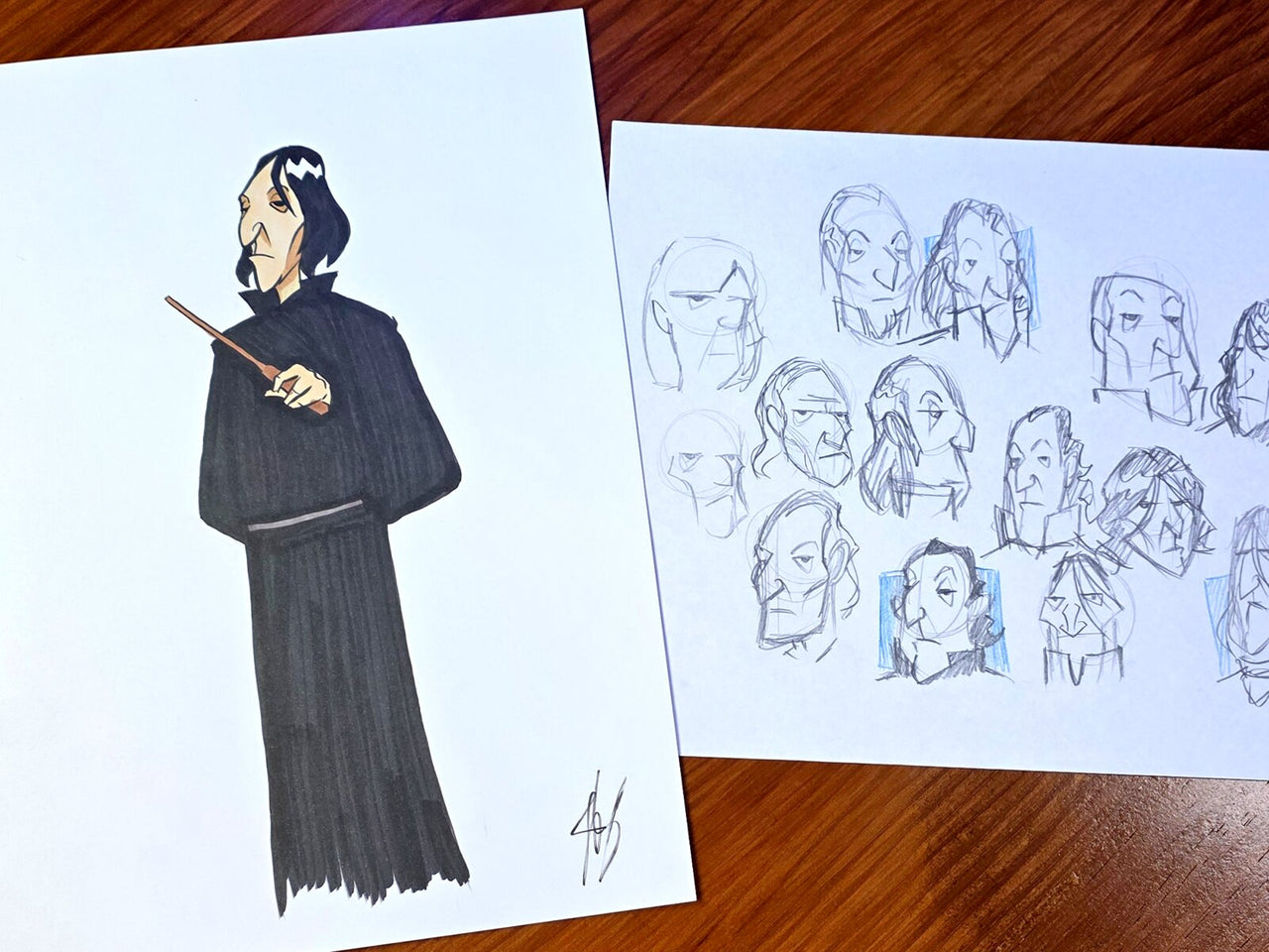 "HP Cartoons From Description - Snape" — Original 2D Artwork by Jazza