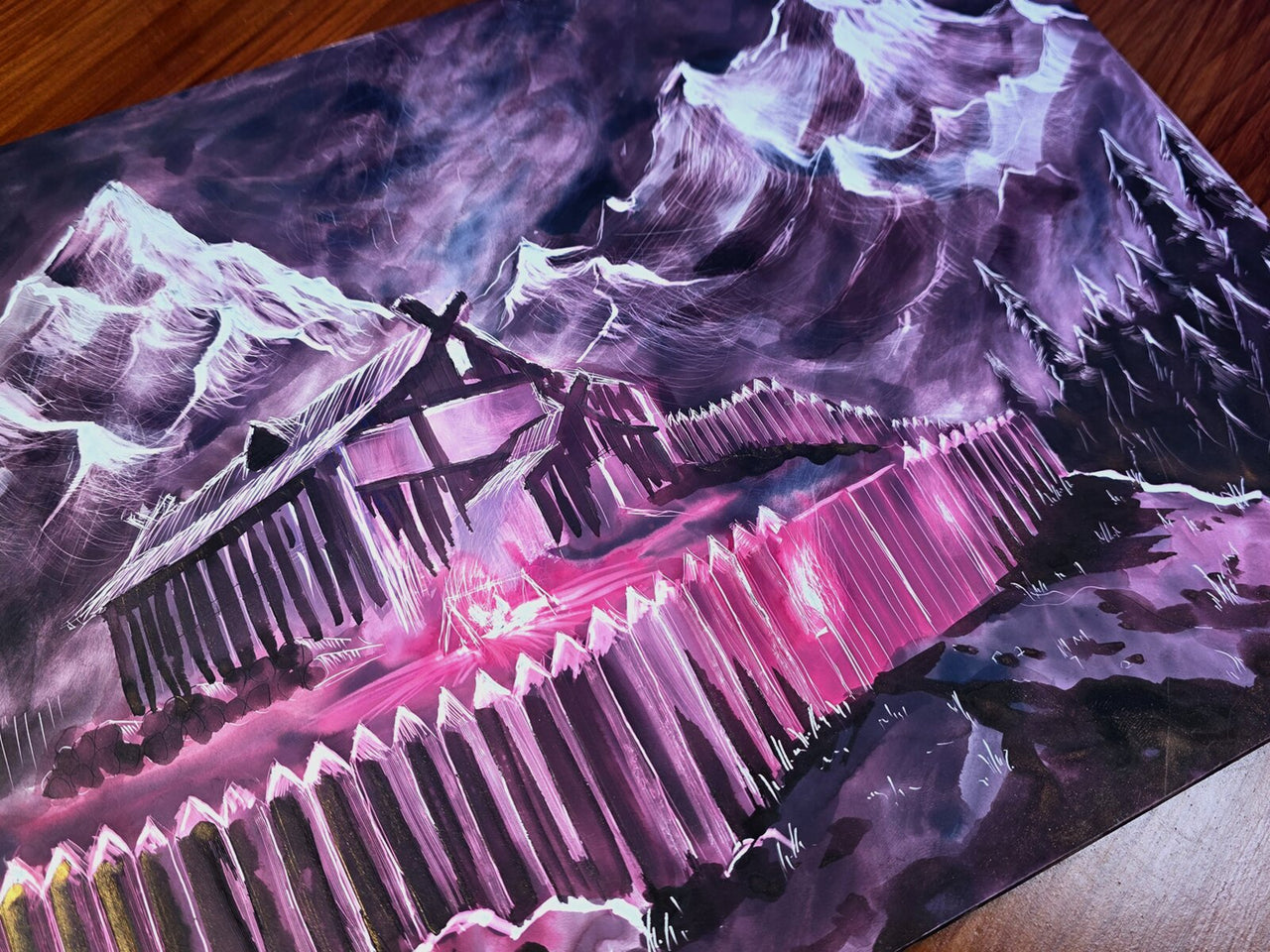 "Clayboard Viking Fortress" — Original 2D Artwork by Jazza