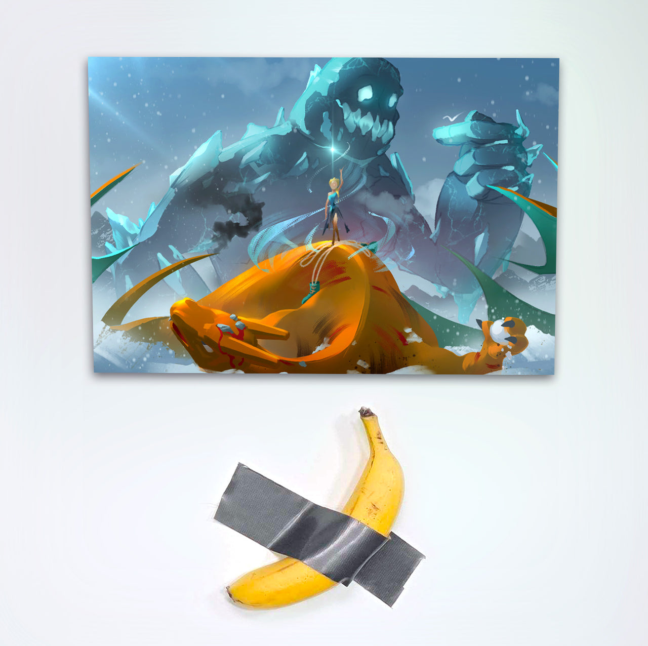 "Snow Queen Vs Orange Dragon" Signed Poster/Print