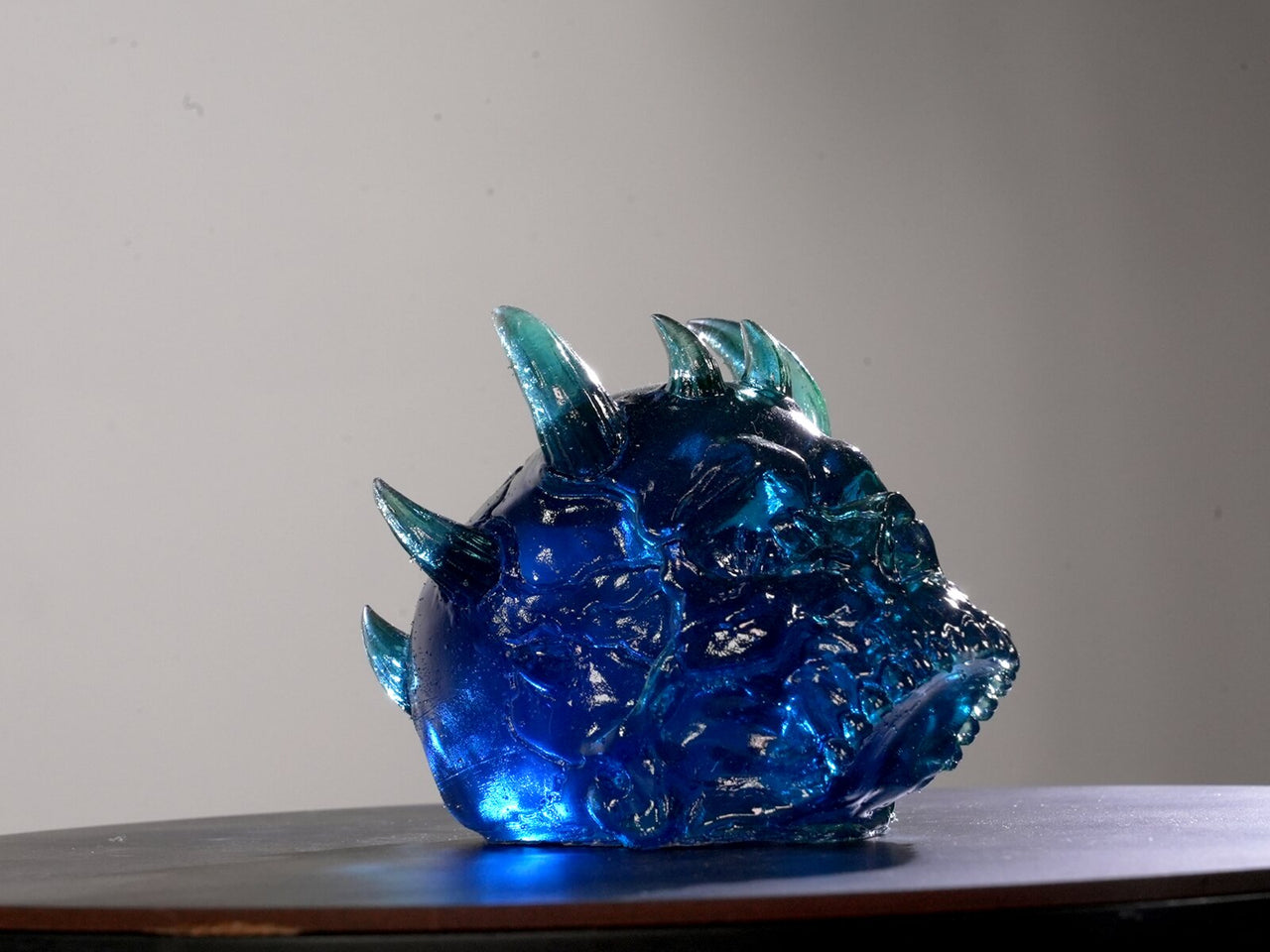 "Resin Spiked SKull" — Original Sculpture by Jazza